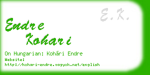 endre kohari business card